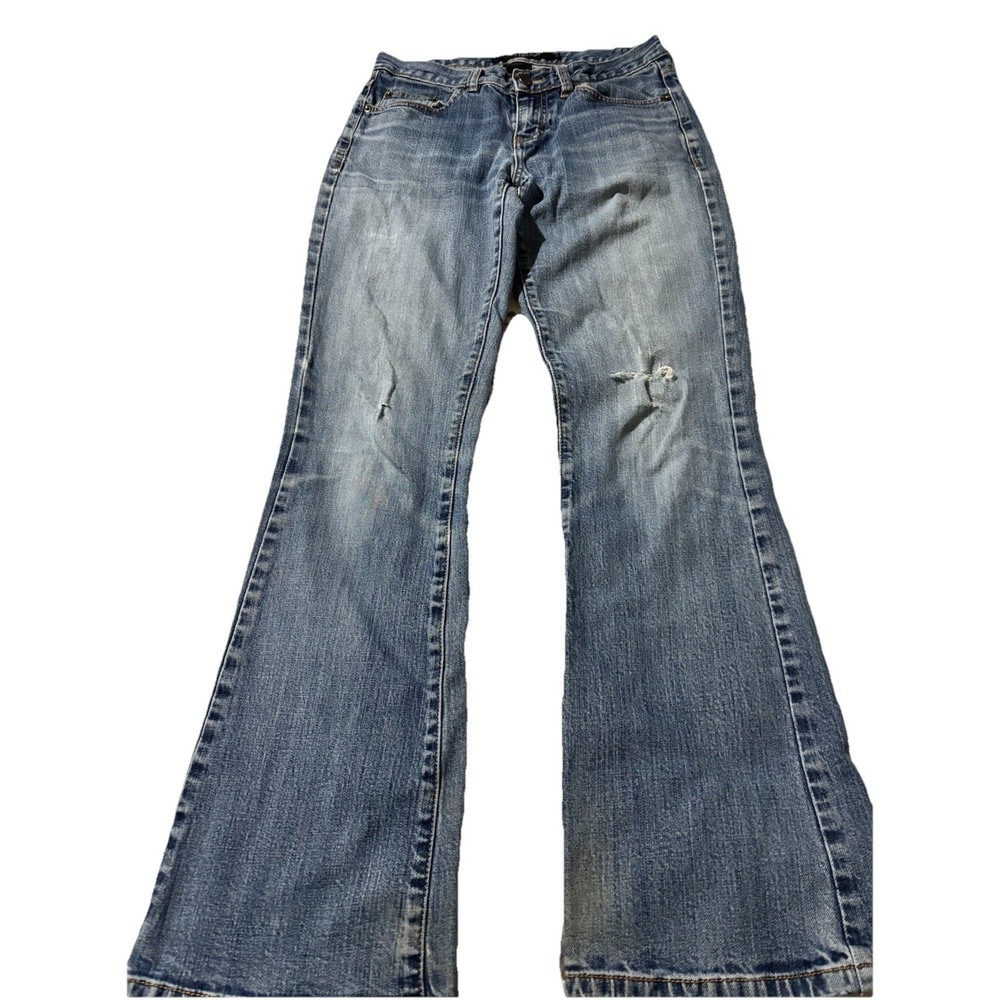 Calvin Klein Jeans Womens Size 2 Light Wash Distressed Bootcut Denim Pants